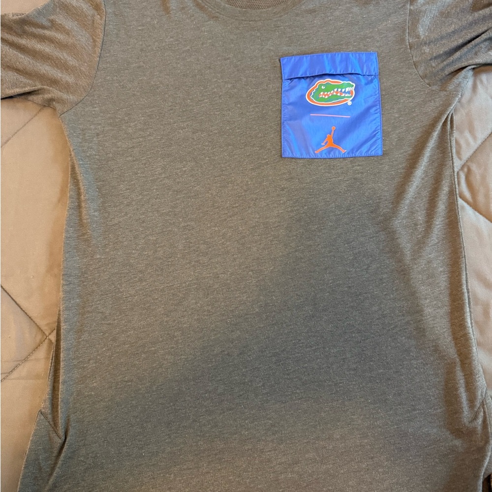Florida Gators Grey T-Shirt with Blue pocket Jordan Logo